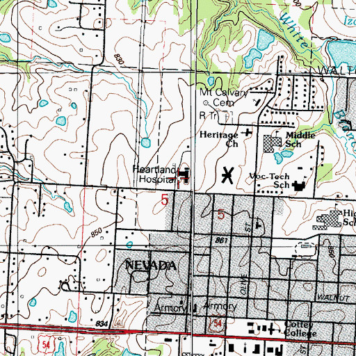 Topographic Map of Heartland Behavioral Health Services, MO