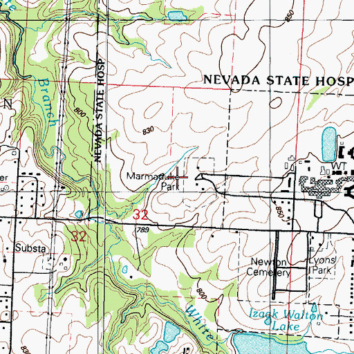 Topographic Map of Marmaduke Park, MO