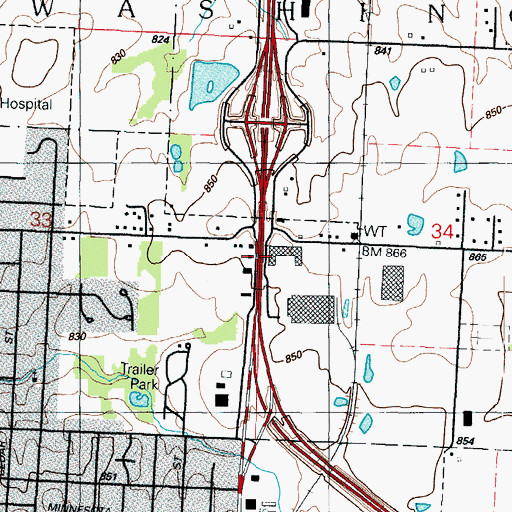 Topographic Map of George Lyons Park, MO