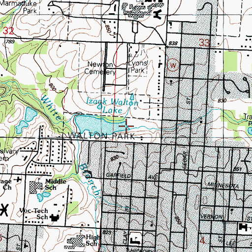 Topographic Map of Walton Park, MO