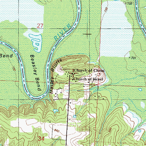 Topographic Map of Church of Israel, MO