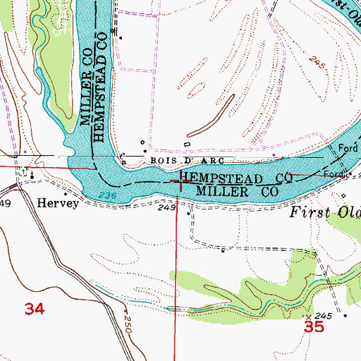 Topographic Map of First Old River Lake, AR