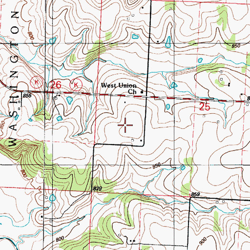 Topographic Map of West Union Missionary Baptist Church, MO