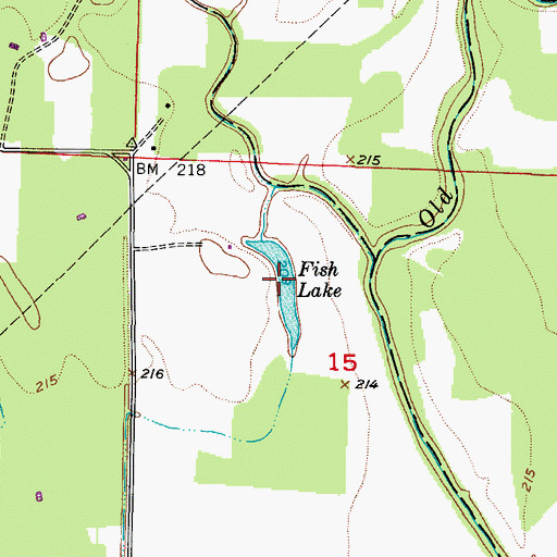 Topographic Map of Fish Lake, AR