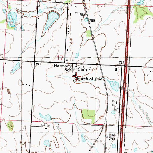 Topographic Map of Church of God in Christ, MO