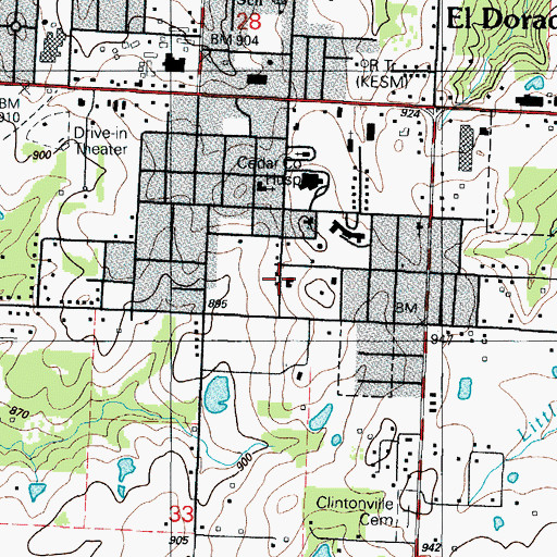 Topographic Map of Holiness Church of God, MO