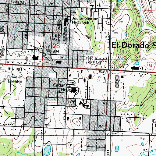 Topographic Map of Bethel Free Will Baptist Church, MO