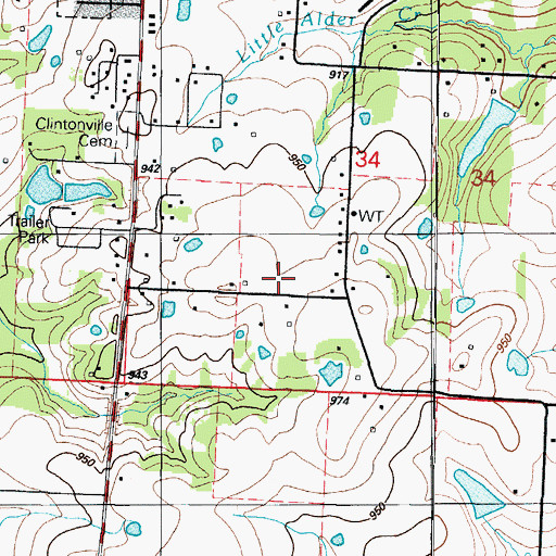 Topographic Map of Land O'Lakes Fairground, MO