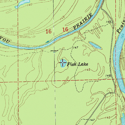 Topographic Map of Fish Lake, AR