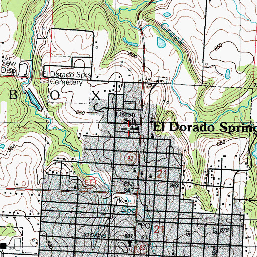 Topographic Map of Liston School (historical), MO