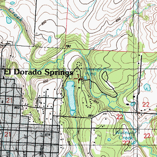 Topographic Map of Camp Galilee, MO