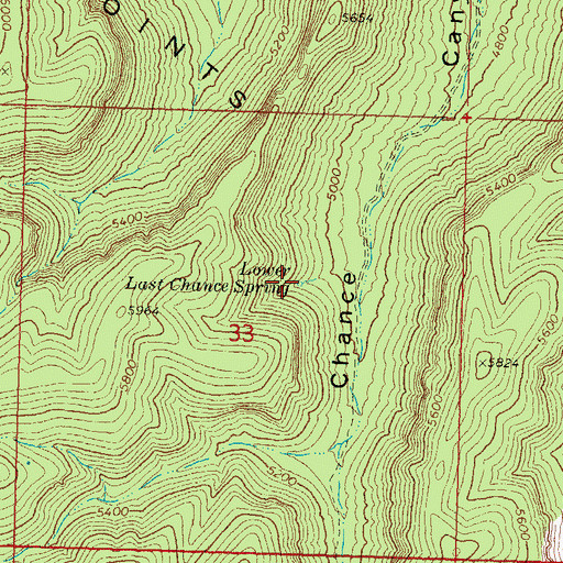 Topographic Map of Lower Last Chance Spring, AZ