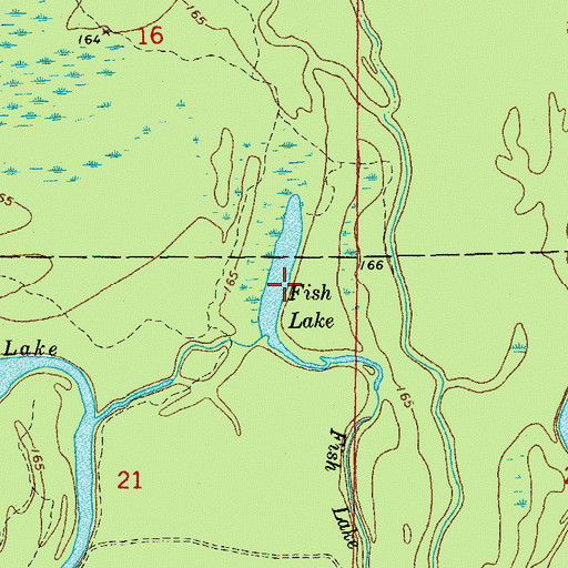 Topographic Map of Fish Lake, AR