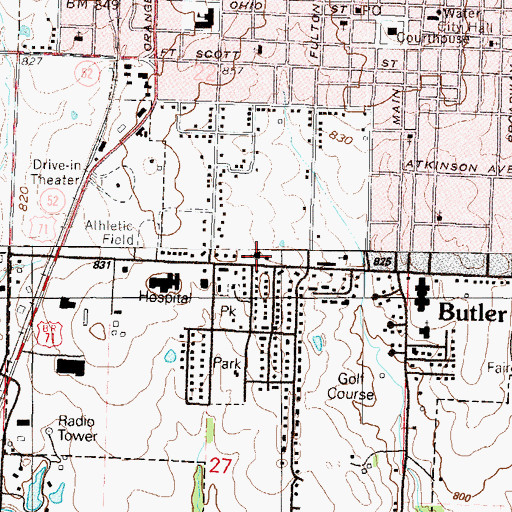 Topographic Map of Saint Patricks Church, MO
