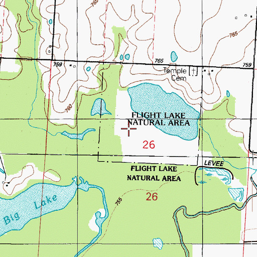 Topographic Map of Flight Lake Natural Historic Area, MO