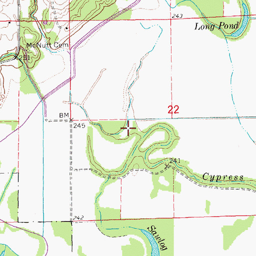 Topographic Map of Fish Pond, AR