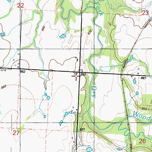 Topographic Map of Banner School (historical), MO