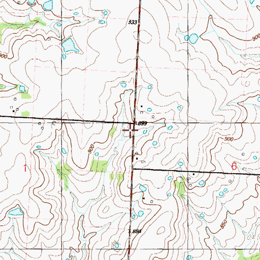 Topographic Map of Brackney School (historical), MO