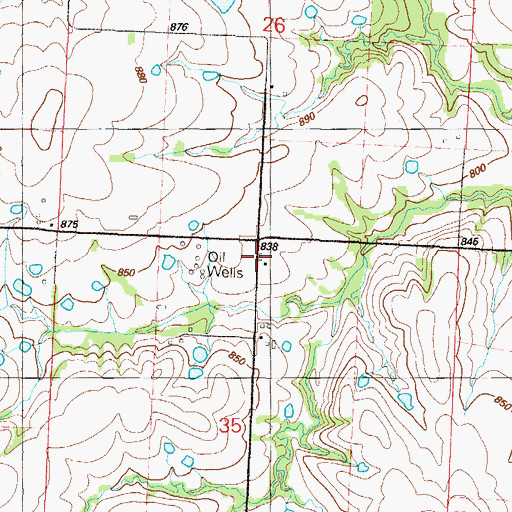 Topographic Map of Brush College School (historical), MO
