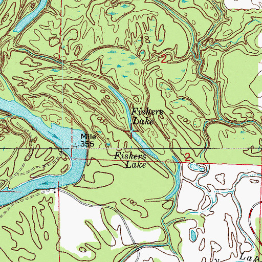 Topographic Map of Fishers Lake, AR