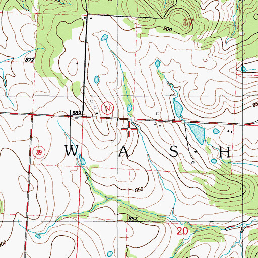 Topographic Map of Elliston School (historical), MO