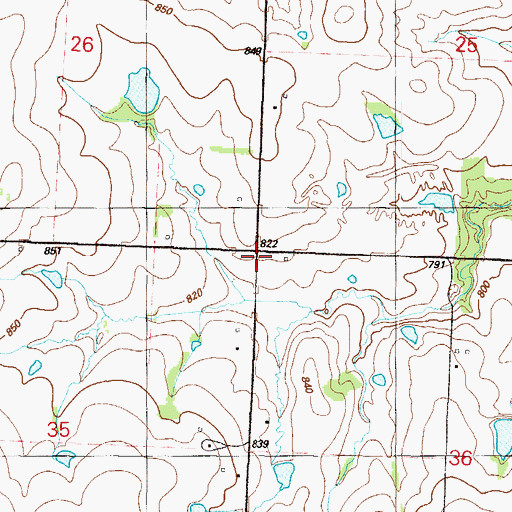Topographic Map of Enterprise School (historical), MO