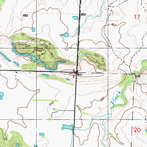 Topographic Map of Fairview School (historical), MO