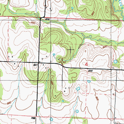 Topographic Map of Forest Grove School (historical), MO