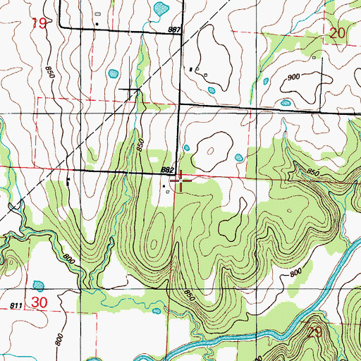 Topographic Map of Glennwood School (historical), MO