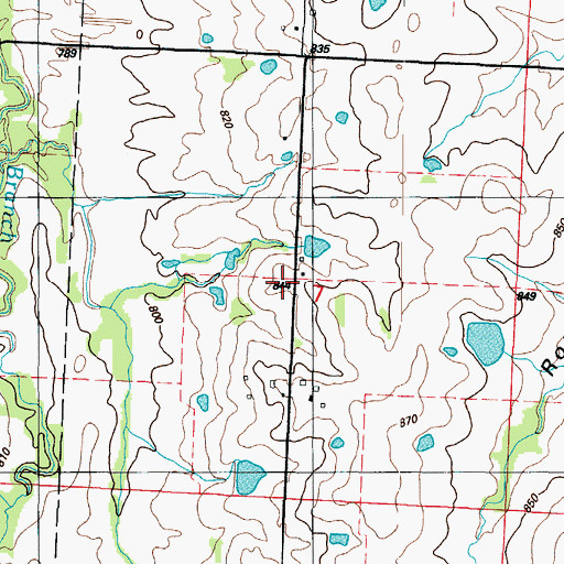 Topographic Map of Green Springs School (historical), MO