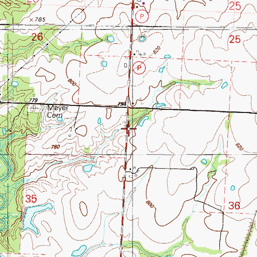 Topographic Map of Haines School (historical), MO