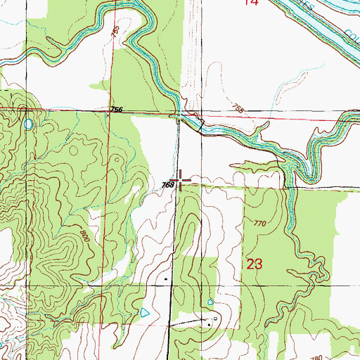 Topographic Map of Hillside School (historical), MO