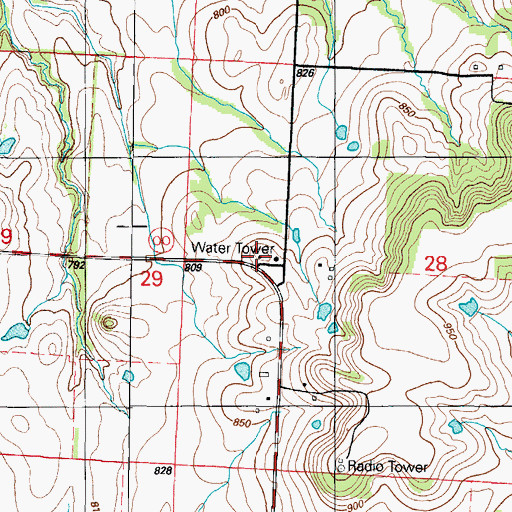 Topographic Map of Howard School (historical), MO