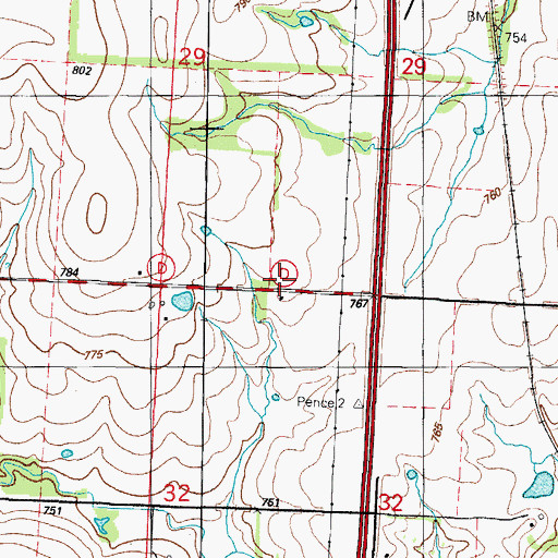 Topographic Map of Humble School (historical), MO