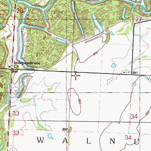 Topographic Map of Independence School (historical), MO