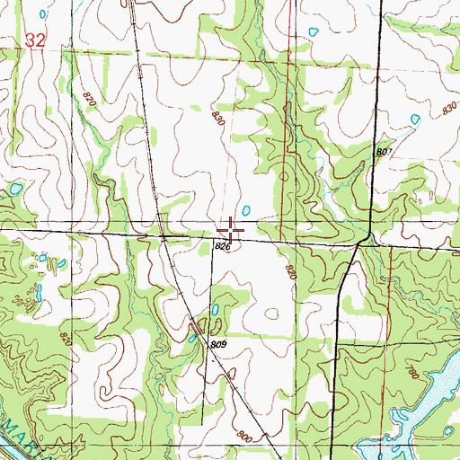 Topographic Map of Johnson School (historical), MO