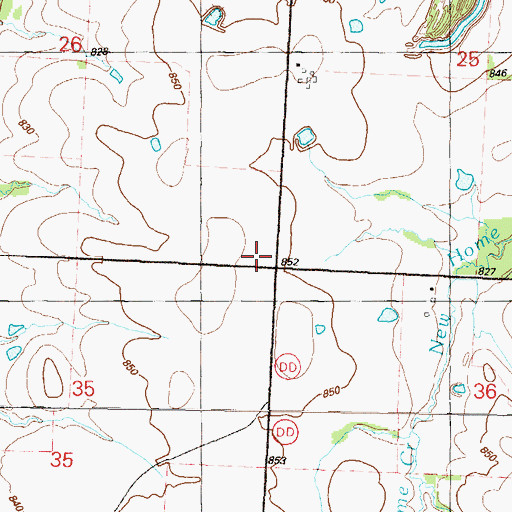 Topographic Map of Klondike School (historical), MO