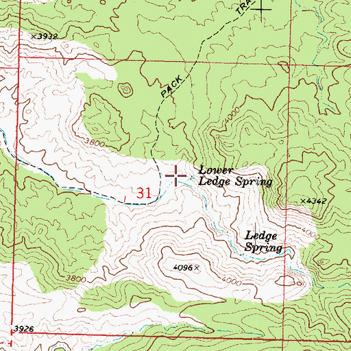 Topographic Map of Lower Ledge Spring, AZ