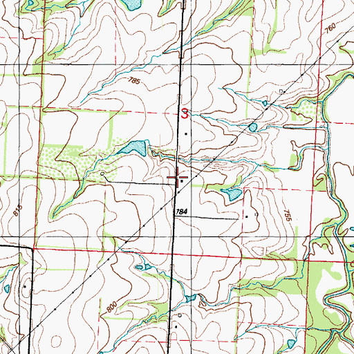 Topographic Map of Lone Star School (historical), MO