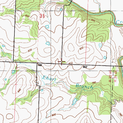 Topographic Map of Lost Corner School (historical), MO