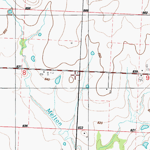 Topographic Map of Lowe School (historical), MO