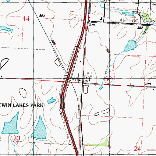 Topographic Map of Mapledale School (historical), MO