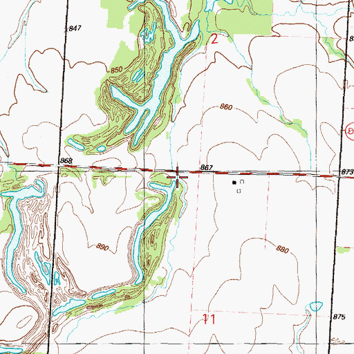 Topographic Map of Mount Rose School (historical), MO