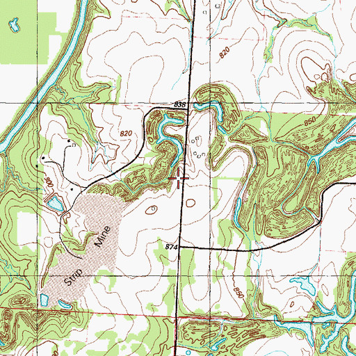 Topographic Map of Mount Zion School (historical), MO
