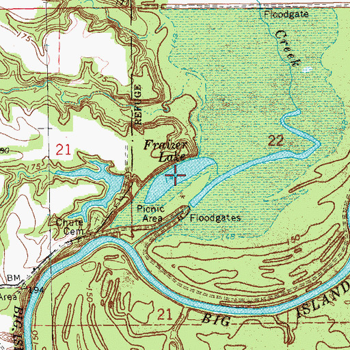 Topographic Map of Frazier Lake, AR