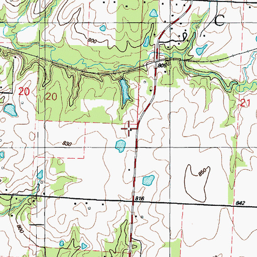 Topographic Map of Oakdale School (historical), MO