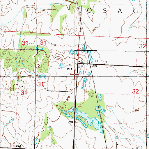 Topographic Map of Ovid School (historical), MO