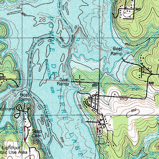 Topographic Map of Pitt Cemetery (historical), MO