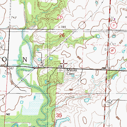 Topographic Map of Pleasant Grove Church (historical), MO