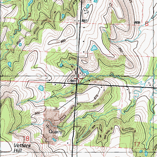 Topographic Map of Pleasant Valley School (historical), MO